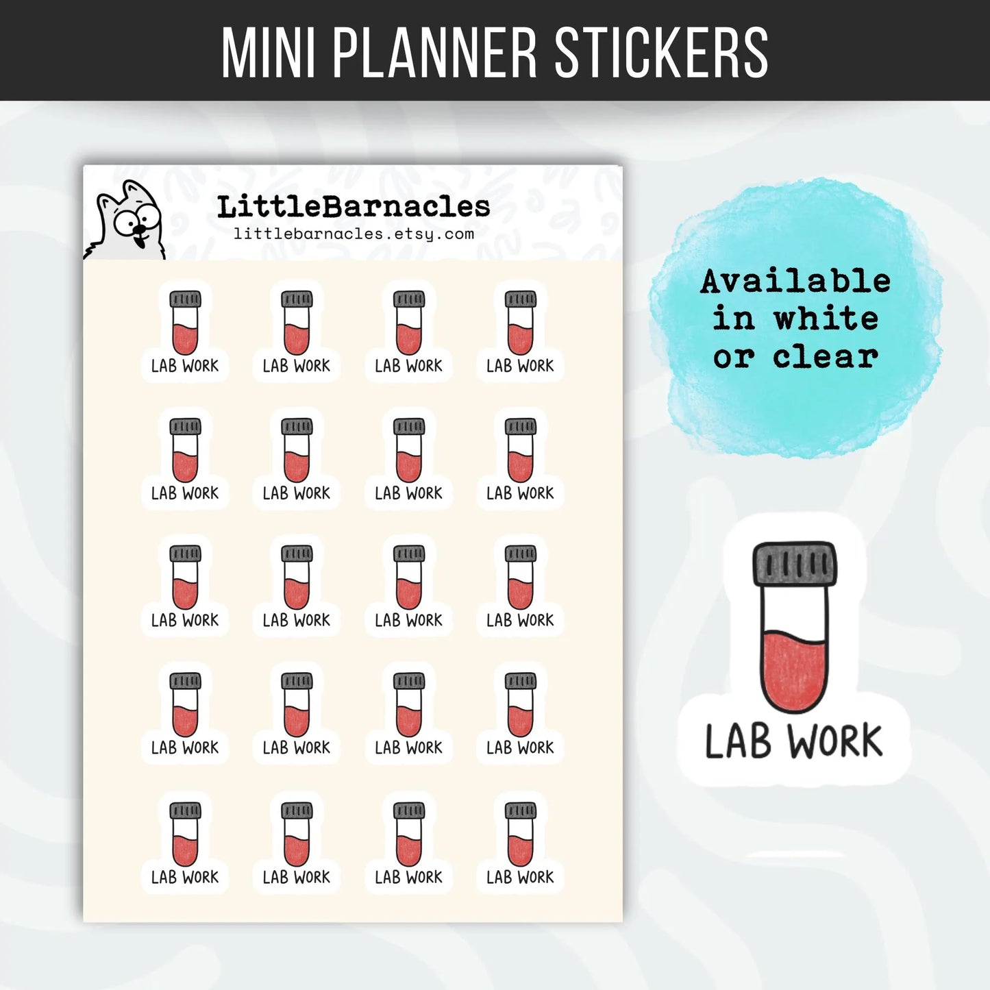 Blood Test Planner Sticker • Bloodwork Lab Reminder • Medical Health Calendar Sticker • Doctor Checkup Label • Mini Health Planner