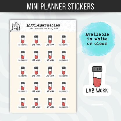 Blood Test Planner Sticker • Bloodwork Lab Reminder • Medical Health Calendar Sticker • Doctor Checkup Label • Mini Health Planner