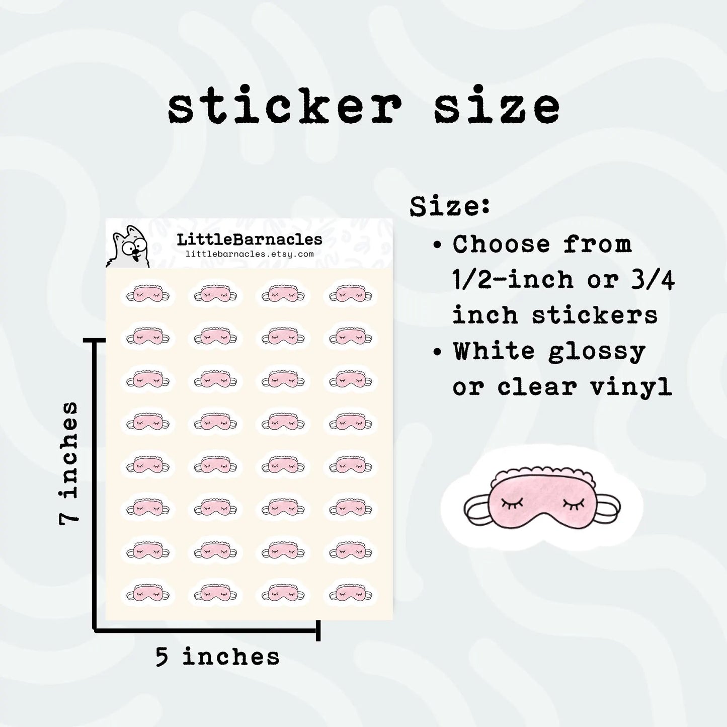 Sleep Mask Planner Sticker • Sleep Tracking Reminder • Bedtime Medication Label • Sleep Journal Mini Sticker • Night Routine Calendar