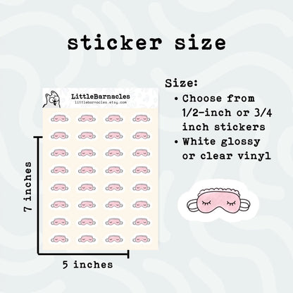 Sleep Mask Planner Sticker • Sleep Tracking Reminder • Bedtime Medication Label • Sleep Journal Mini Sticker • Night Routine Calendar