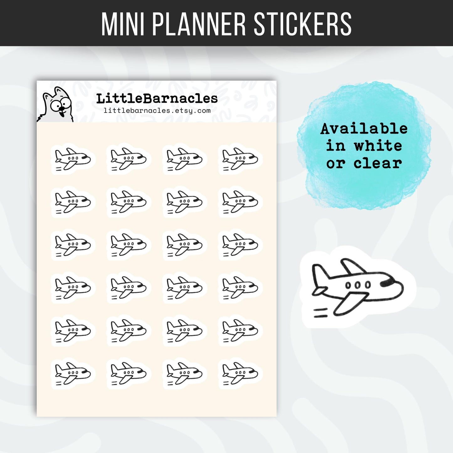 Airplane Planner Stickers • Flight Reminder Icons • Travel Planner Vinyl Stickers • Airport & Trip Planning Stickers