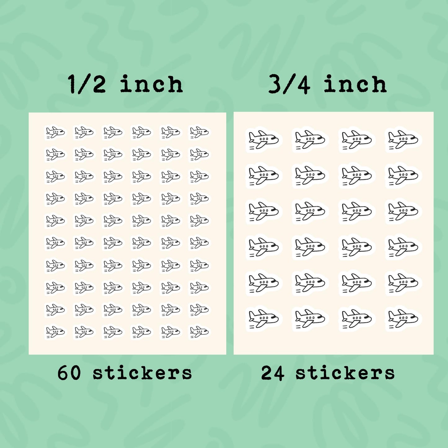 Airplane Planner Stickers • Flight Reminder Icons • Travel Planner Vinyl Stickers • Airport & Trip Planning Stickers