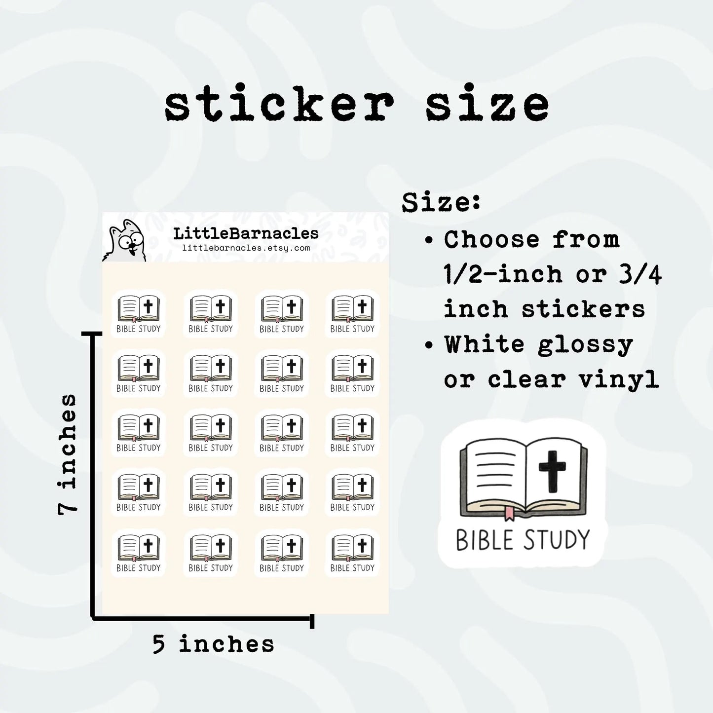 Bible Study Planner Sticker • Christian Faith Reminder • Jesus Bible Calendar Label • Church Study Icon • Mini Planner Sticker