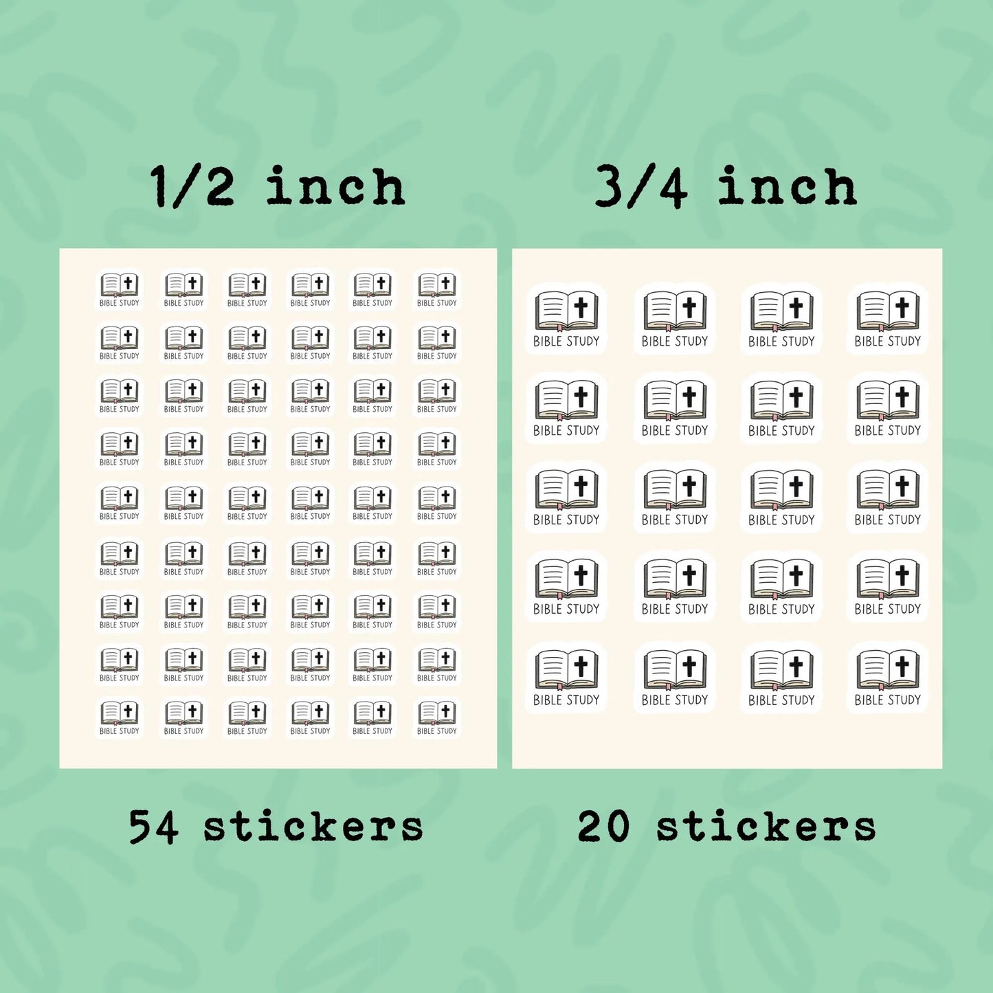 Bible Study Planner Sticker • Christian Faith Reminder • Jesus Bible Calendar Label • Church Study Icon • Mini Planner Sticker