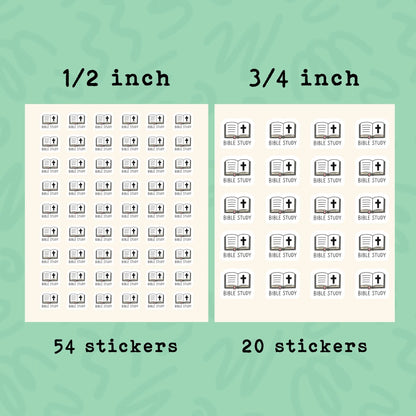 Bible Study Planner Sticker • Christian Faith Reminder • Jesus Bible Calendar Label • Church Study Icon • Mini Planner Sticker
