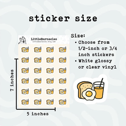 Brunch Planner Sticker • Breakfast Date Reminder • Calendar Brunch Sticker • Mini Food Icon • Weekend Planner Label