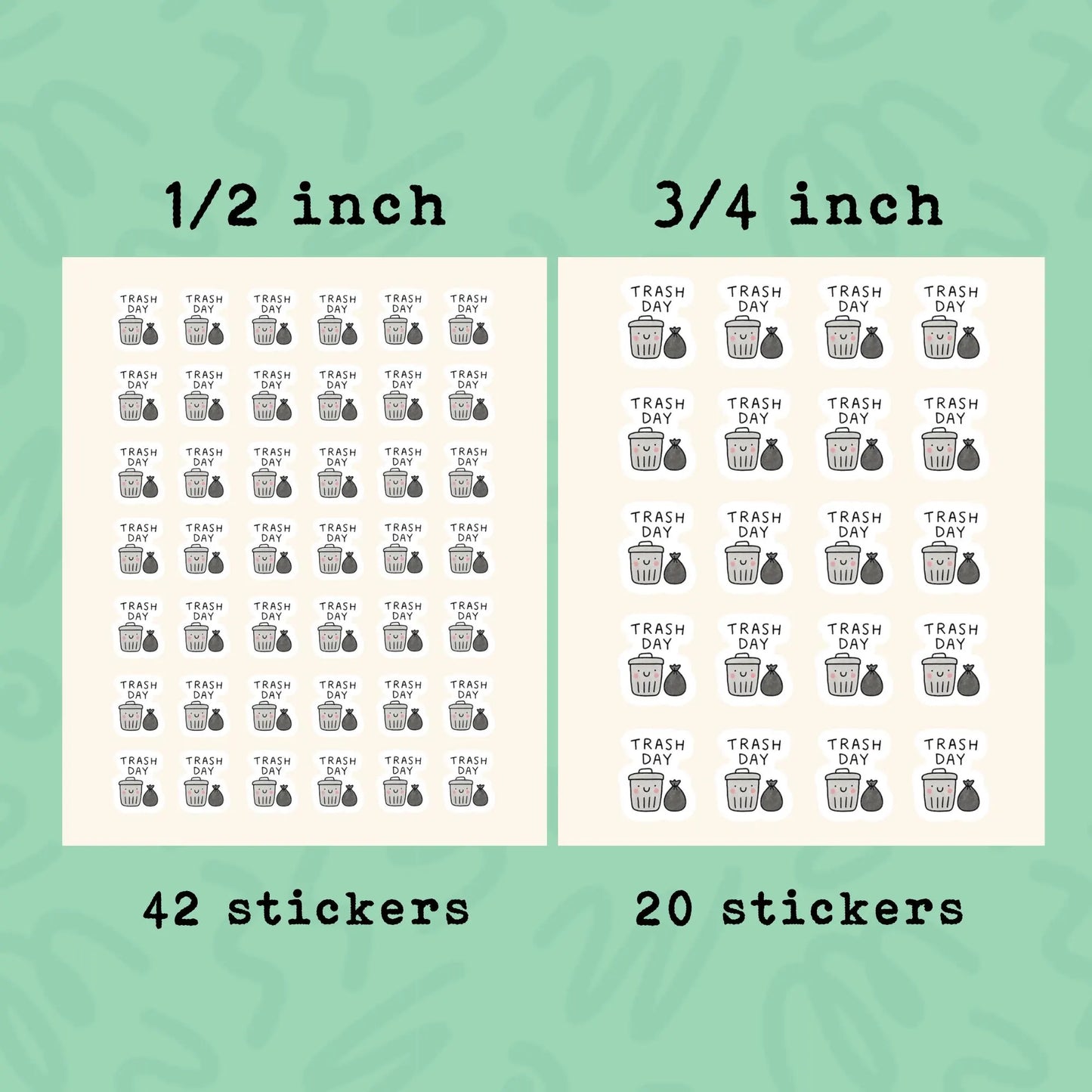 Trash Day Planner Sticker • Garbage Day Reminder • House Chore Sticker • Home Organization Label • Calendar Planner Sticker