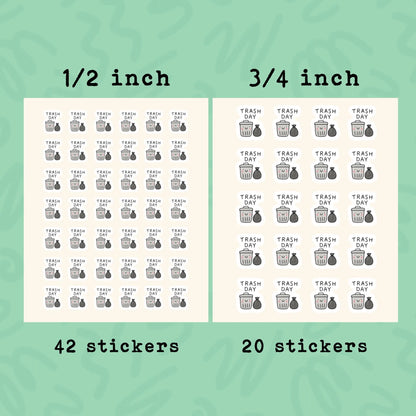 Trash Day Planner Sticker • Garbage Day Reminder • House Chore Sticker • Home Organization Label • Calendar Planner Sticker