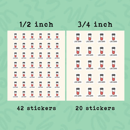 Blood Test Planner Sticker • Bloodwork Lab Reminder • Medical Health Calendar Sticker • Doctor Checkup Label • Mini Health Planner