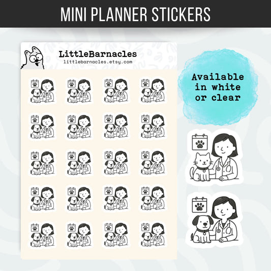 Pet Appointment Planner Stickers • Vet Reminder Labels • Pet Health & Prescription Refill Stickers • Dog Cat Veterinary Icons