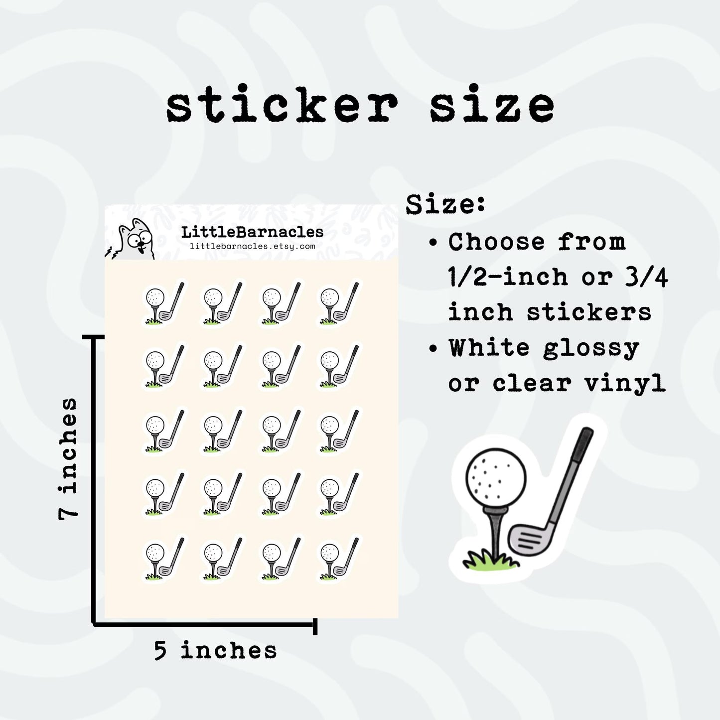 Golf Planner Stickers • Golfing Reminder Stickers • Golf Ball Stickers for Golfers • Tee Time Planner & Calendar Labels
