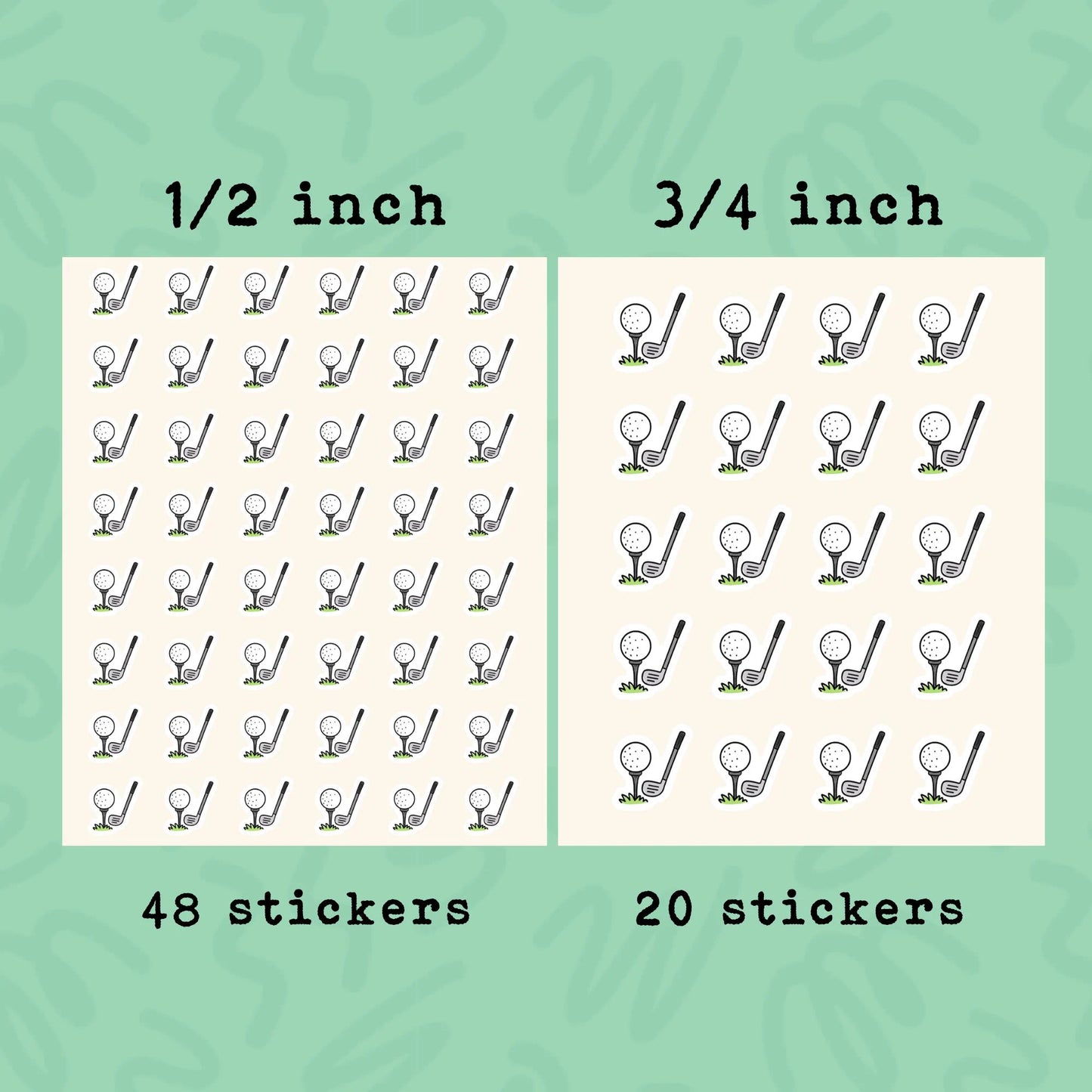 Golf Planner Stickers • Golfing Reminder Stickers • Golf Ball Stickers for Golfers • Tee Time Planner & Calendar Labels