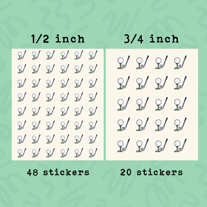 Golf Planner Stickers • Golfing Reminder Stickers • Golf Ball Stickers for Golfers • Tee Time Planner & Calendar Labels