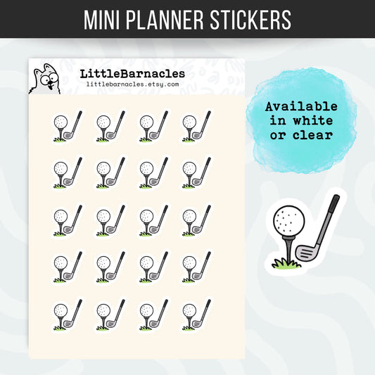Golf Planner Stickers • Golfing Reminder Stickers • Golf Ball Stickers for Golfers • Tee Time Planner & Calendar Labels
