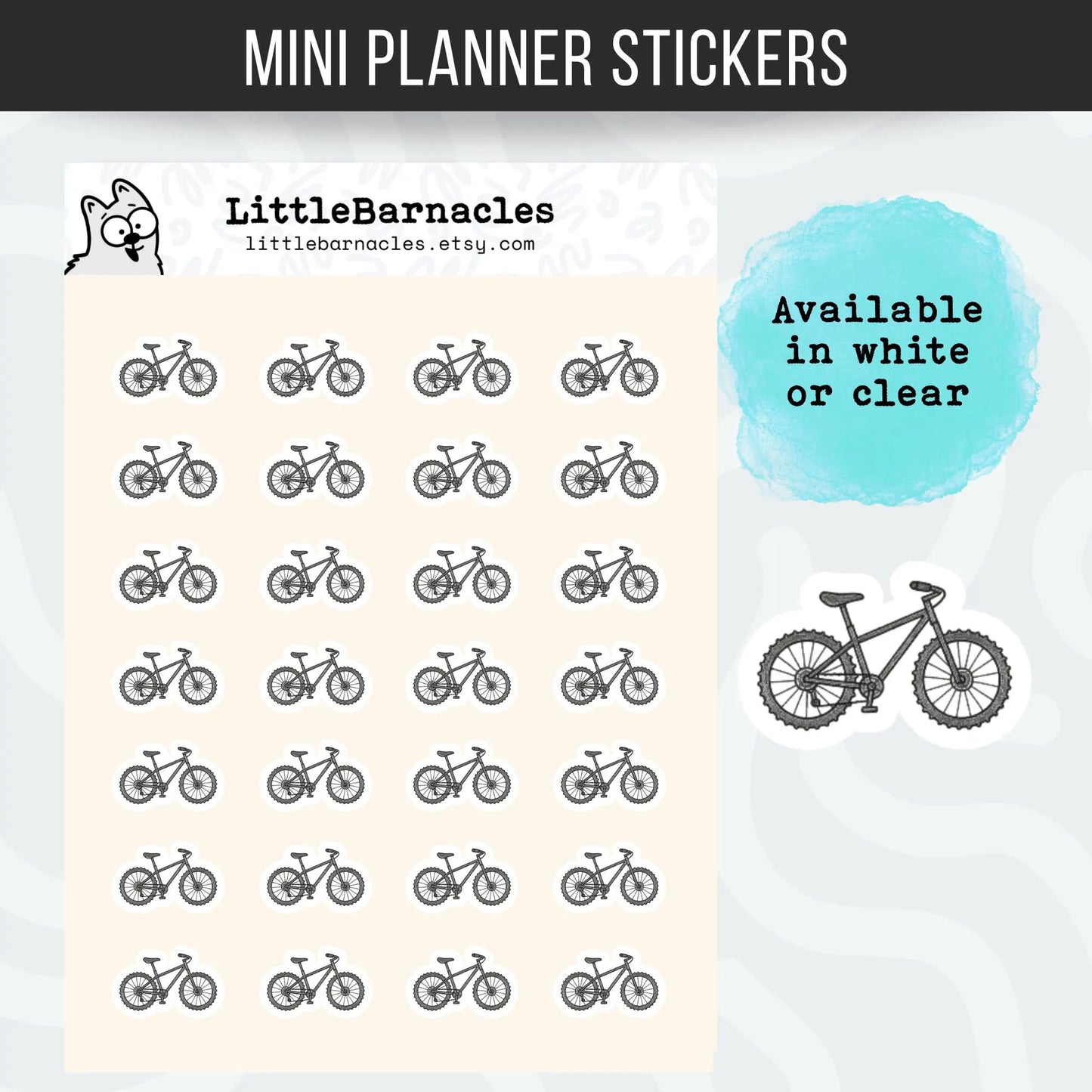 Bike Planner Stickers • Cycling Mini Stickers • Bicycle Workout Tracker • Sport Stickers for Journal, Planner & Calendar