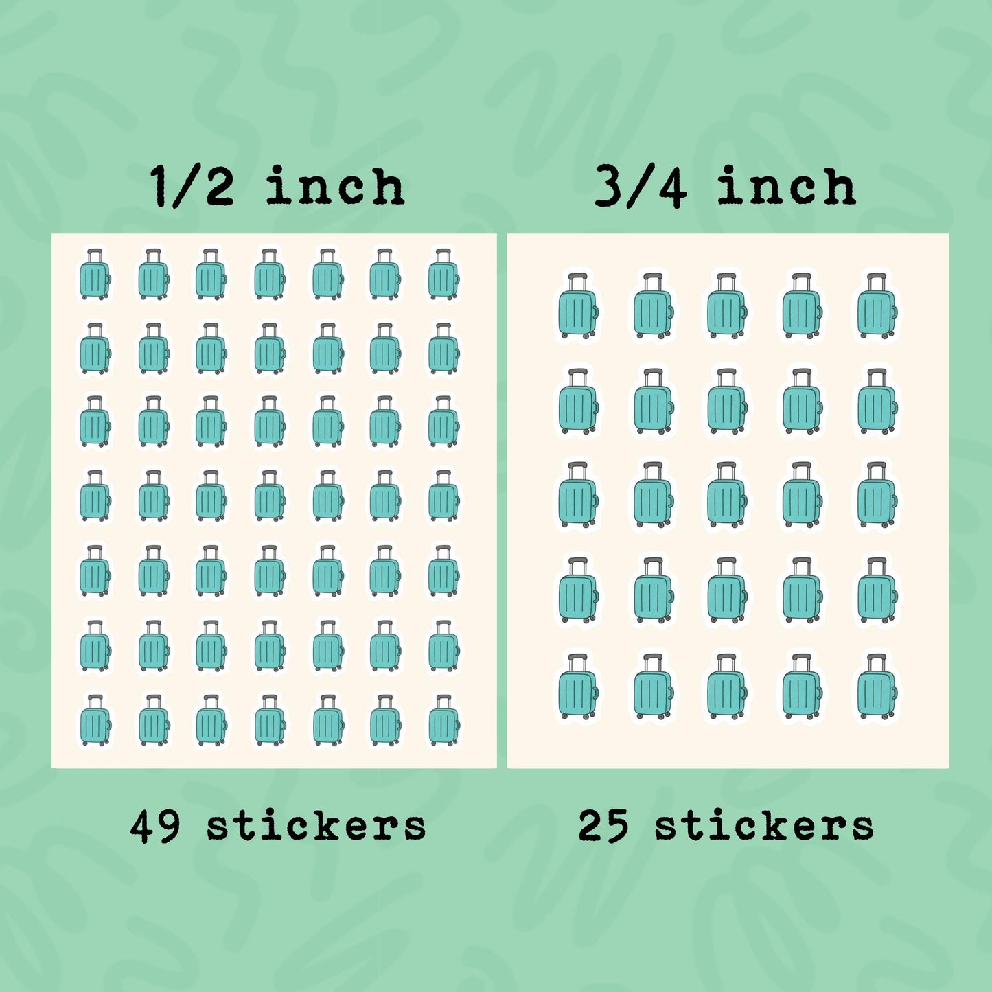 Luggage Planner Sticker • Mini Suitcase • Travel Reminder Icon • Vacation & Business Trip • Calendar Planner Sticker