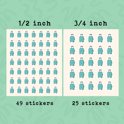 Luggage Planner Sticker • Mini Suitcase • Travel Reminder Icon • Vacation & Business Trip • Calendar Planner Sticker