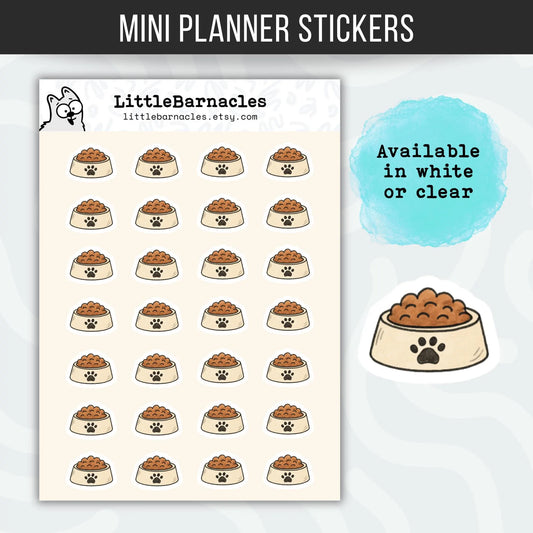 Pet Food Planner Sticker • Dog & Cat Food Reminder • Pet Owner & Sitter Label • Cute Paw Icon Calendar Sticker