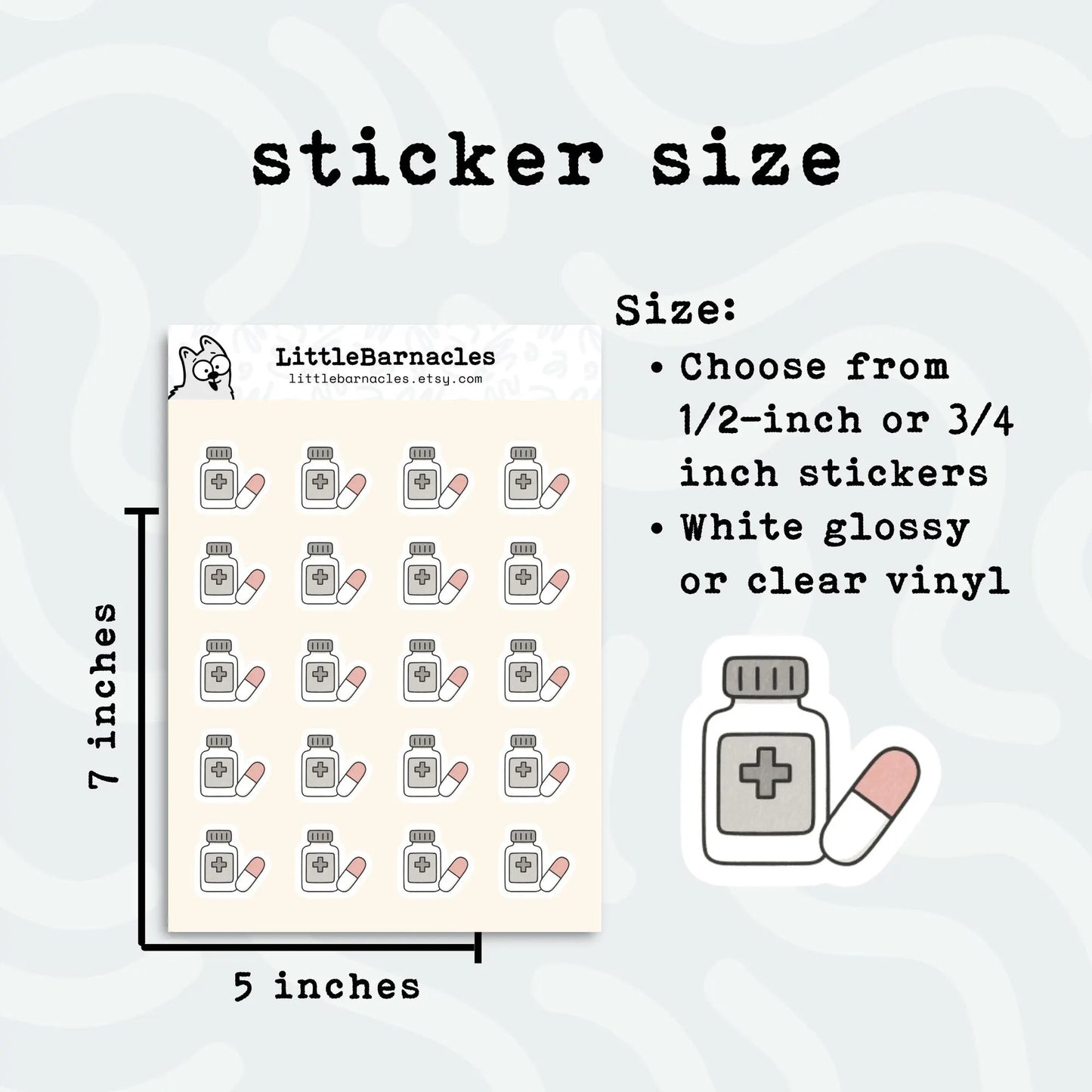 Medication Planner Sticker • Pill Reminder • Prescription & Mental Health Sticker • Anxiety Depression Psychiatrist Icon for Calendar