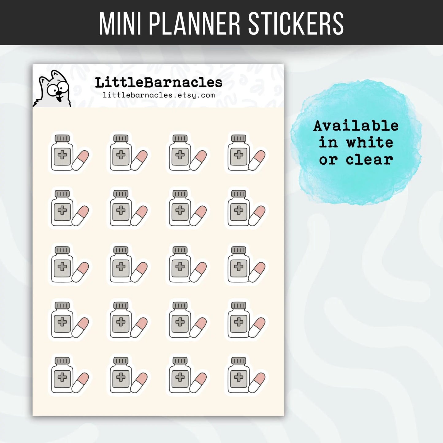 Medication Planner Sticker • Pill Reminder • Prescription & Mental Health Sticker • Anxiety Depression Psychiatrist Icon for Calendar