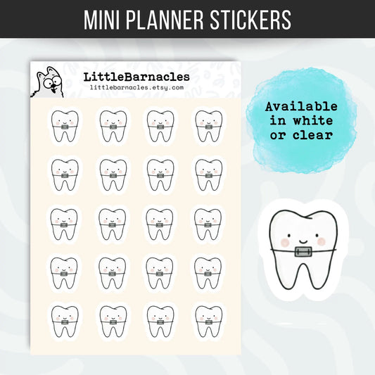 Orthodontist Reminder Stickers • Braces & Dental Appointment Planner Stickers • Dentist Visit Labels • Teeth Care Calendar Stickers