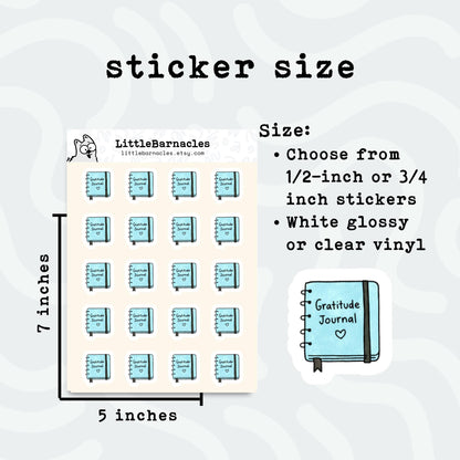 Gratitude Journal Planner Stickers • Mental Health & Mood Tracker • Self Care Reminder • Mini Glimmer Journal Stickers