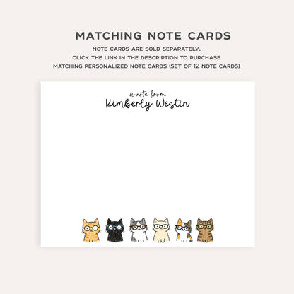 Cats with Glasses Return Address Labels • Personalized Mailing Stickers • Custom Cat Address Labels • Weatherproof Vinyl • Cute Pet Labels