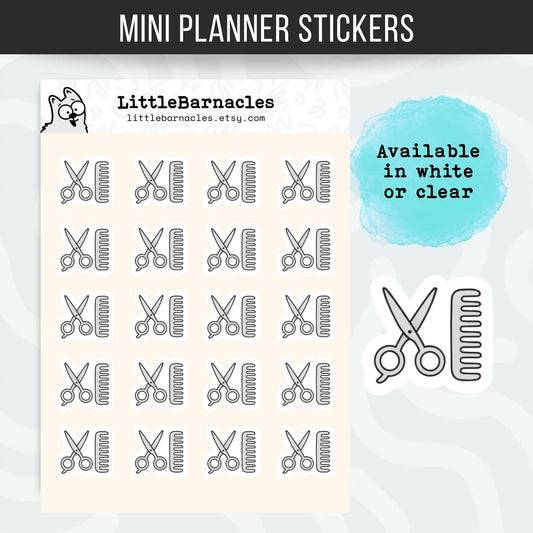 Mini Haircut Planner Sticker • Cute Hair Appointment Reminder • Tiny Hairdresser & Barber Icon for Calendar or Planner