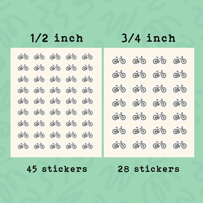 Bike Planner Stickers • Cycling Mini Stickers • Bicycle Workout Tracker • Sport Stickers for Journal, Planner & Calendar