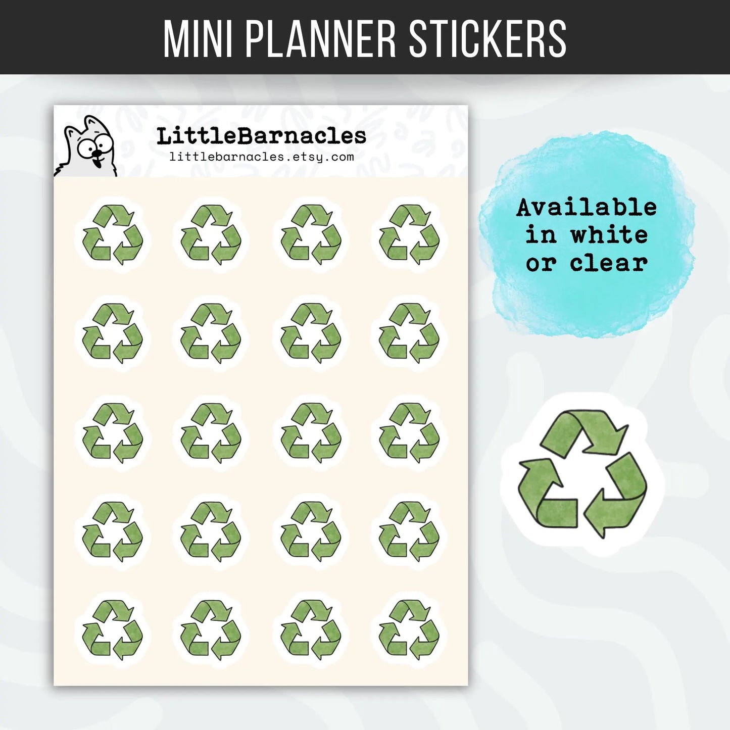 Recycle Planner Sticker • Trash Day Reminder • Recycling Chore Sticker • Garbage Day Calendar Label • Home Organization Sticker