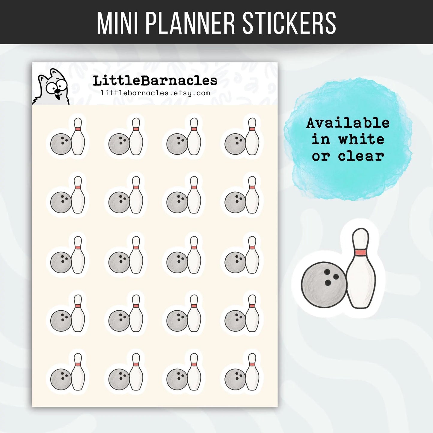 Bowling Planner Stickers • Bowling Ball Sticker • Sport Sticker • League Night Reminder • Cute Bowling Event Stickers for Planner & Calendar
