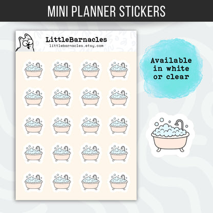 Bubble Bath Planner Stickers • Self Care Relaxation Sticker • Cute Mini Bath Icon • Mental Health Planner • Journal Calendar Sticker