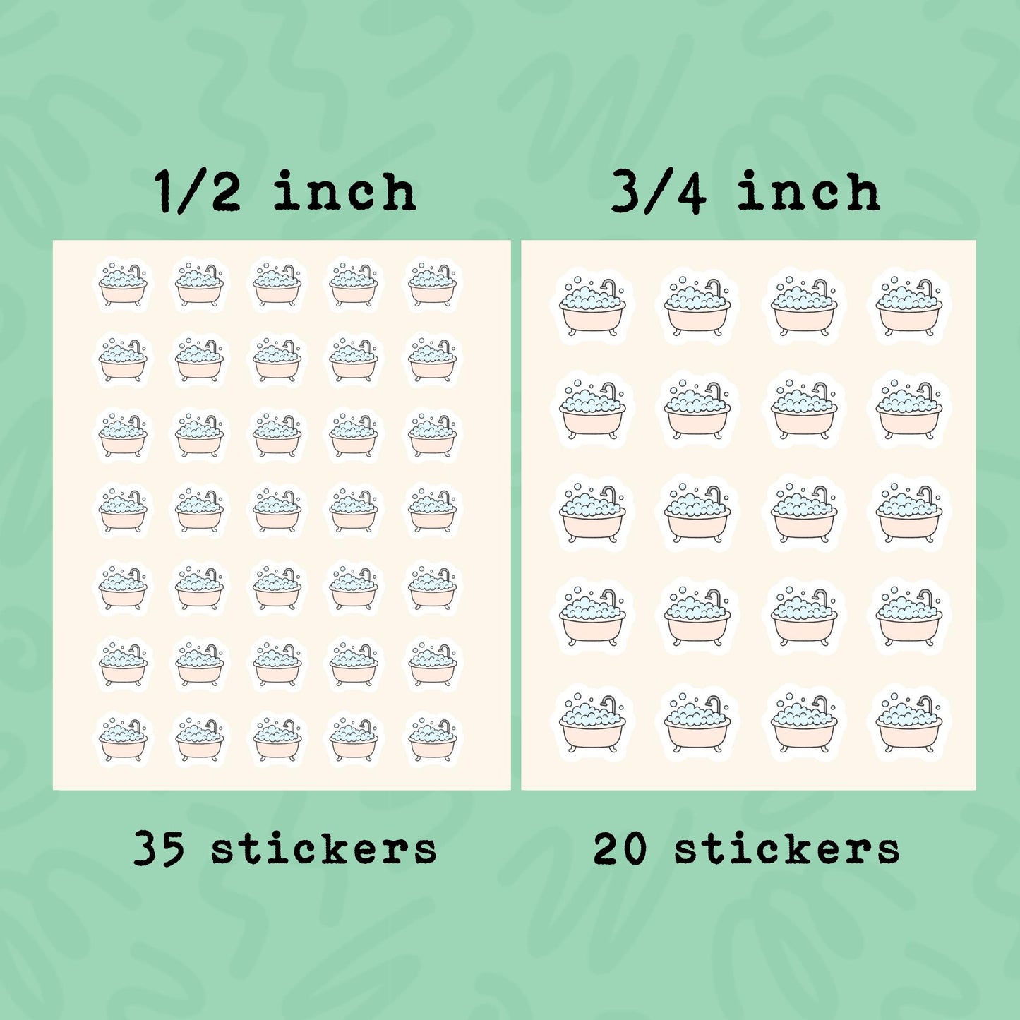 Bubble Bath Planner Stickers • Self Care Relaxation Sticker • Cute Mini Bath Icon • Mental Health Planner • Journal Calendar Sticker