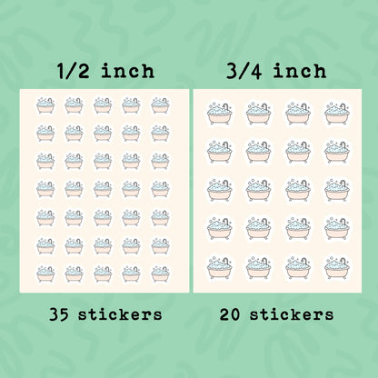 Bubble Bath Planner Stickers • Self Care Relaxation Sticker • Cute Mini Bath Icon • Mental Health Planner • Journal Calendar Sticker