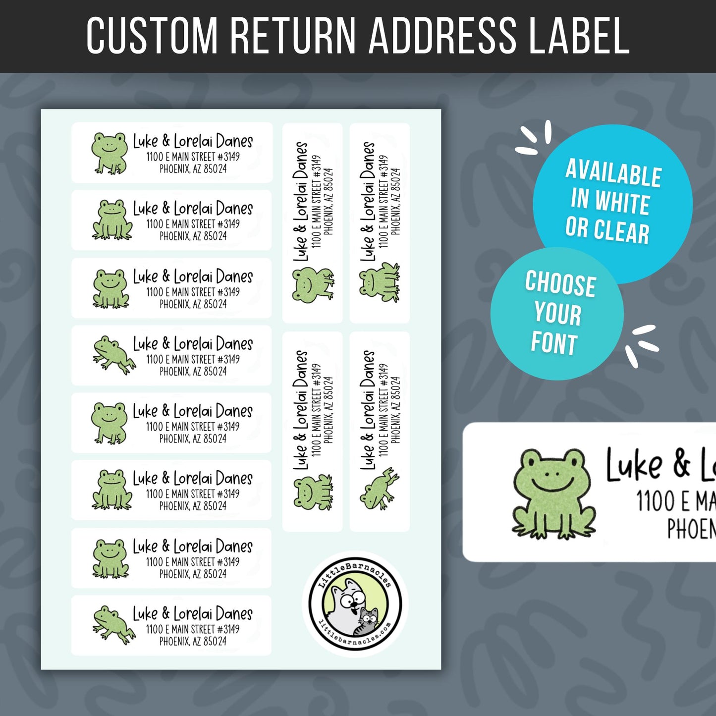 Custom Frog Address Labels • Personalized Return Address Stickers • Cute Frog Mailing Labels • Kids Address Label • Custom Name Labels