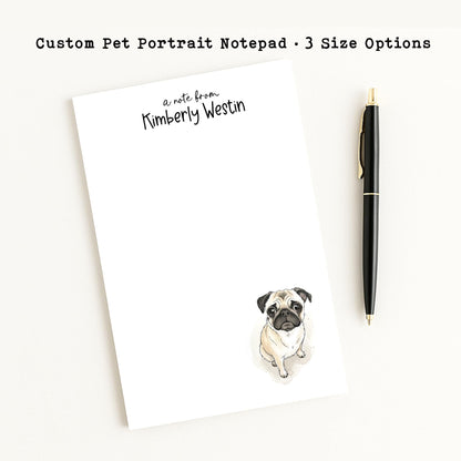Custom Pet Notepad • Watercolor Dog or Cat Portrait • Personalized Pet Stationery • Premium Thick Paper No Ink Bleed • Cute Pet Gift