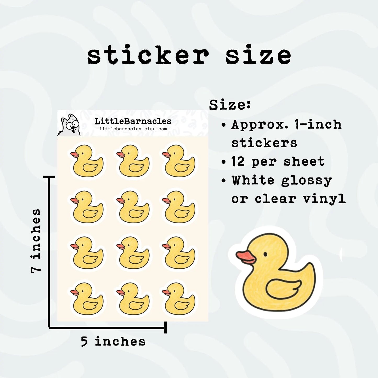 Rubber Ducky Sticker Sheet • Waterproof Vinyl Duck Stickers • Funny Cute Duck Decals • Bath Time Humor Stickers • Laptop Water Bottle