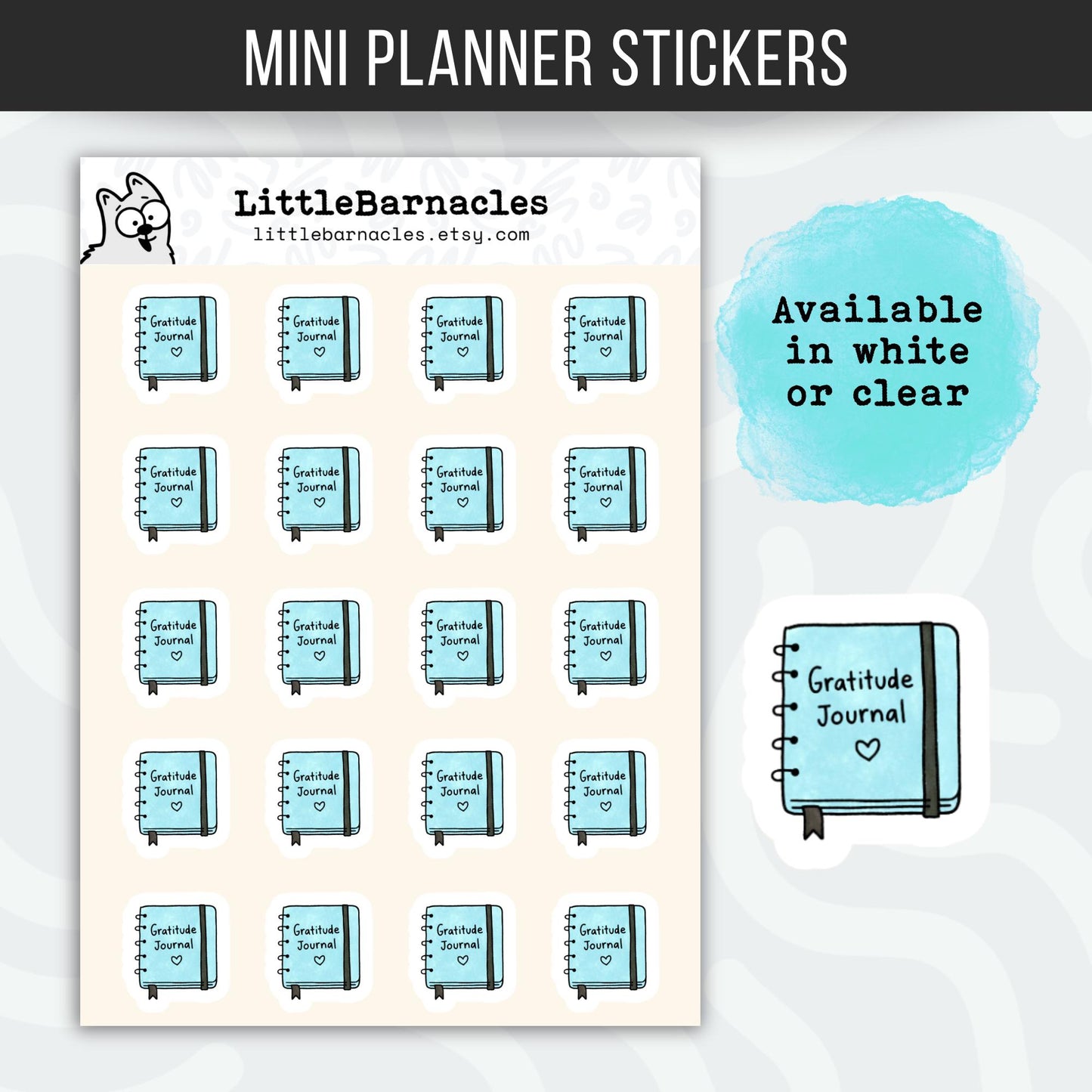Gratitude Journal Planner Stickers • Mental Health & Mood Tracker • Self Care Reminder • Mini Glimmer Journal Stickers