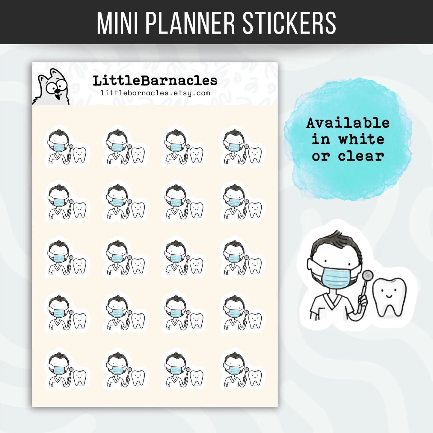 Dentist Appointment Planner Stickers • Dental Exam & Orthodontist Reminder Icons • Dentist Appt Vinyl Stickers • Health Planner