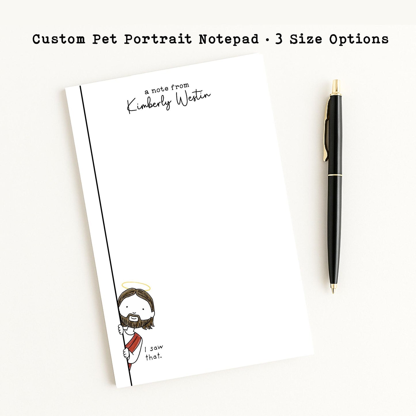 Custom “Jesus Saw That” Notepad • Personalized Christian Stationery • Premium Thick Paper • No Ink Bleed • Religious Gift