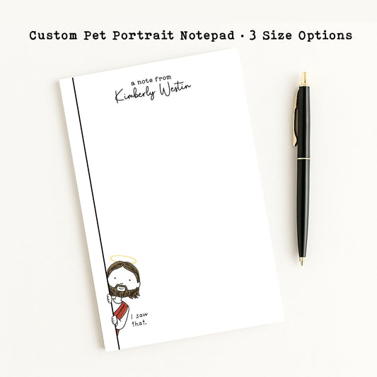 Custom “Jesus Saw That” Notepad • Personalized Christian Stationery • Premium Thick Paper • No Ink Bleed • Religious Gift