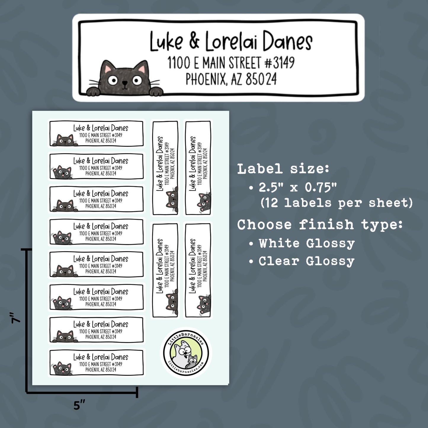 Custom Black Cat Address Labels • Personalized Return Address Stickers • Black Cat Mailing Labels • Customizable Address Labels • Set of 12