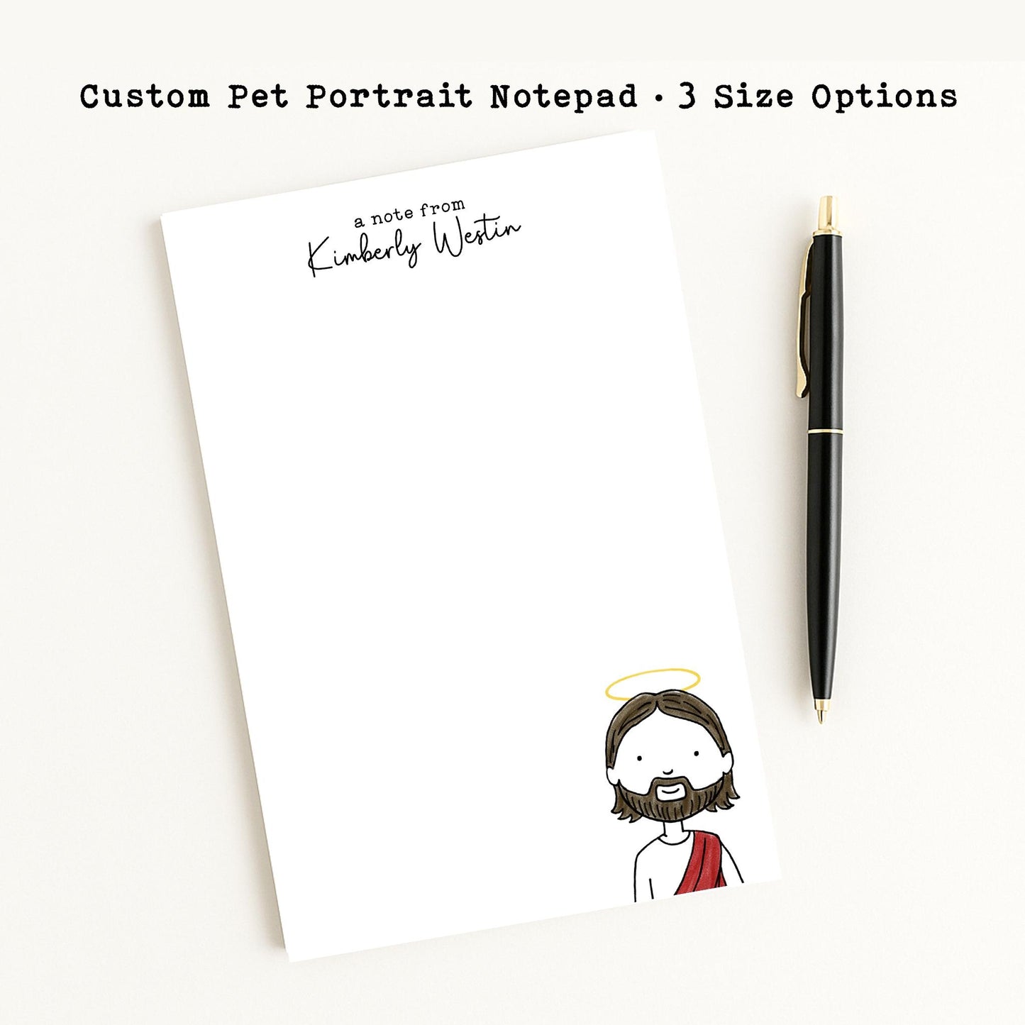 Custom Jesus Notepad • Personalized Christian Stationery • Premium Thick Paper • No Ink Bleed • Religious Gift