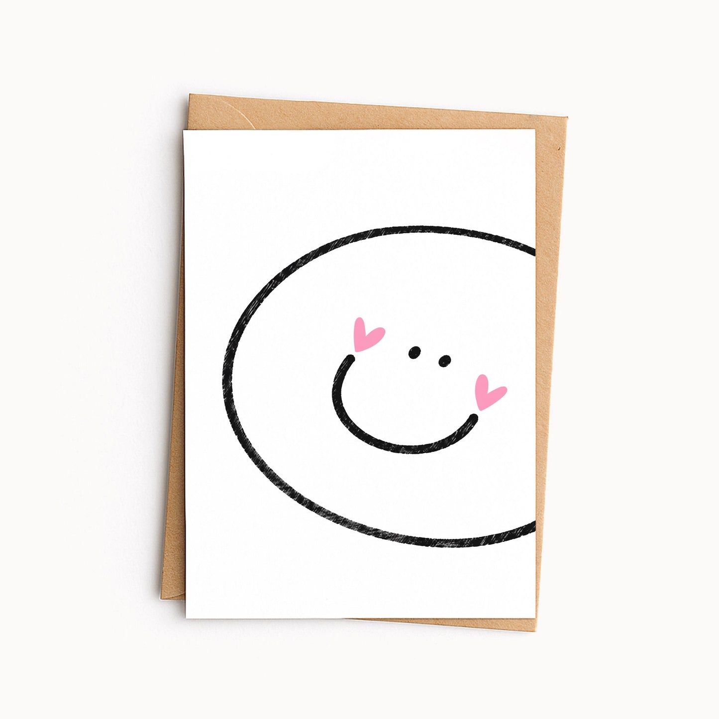 Happy Face Greeting Card • Happy Everything Card • Smiley Face Card • Birthday or Thinking of You Card • Cute Minimal Card