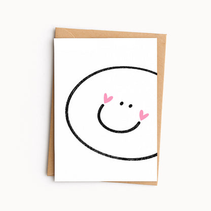 Happy Face Greeting Card • Happy Everything Card • Smiley Face Card • Birthday or Thinking of You Card • Cute Minimal Card