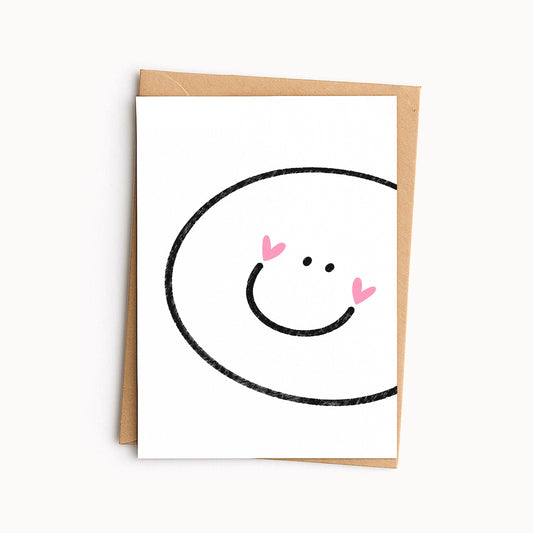 Happy Face Greeting Card • Happy Everything Card • Smiley Face Card • Birthday or Thinking of You Card • Cute Minimal Card