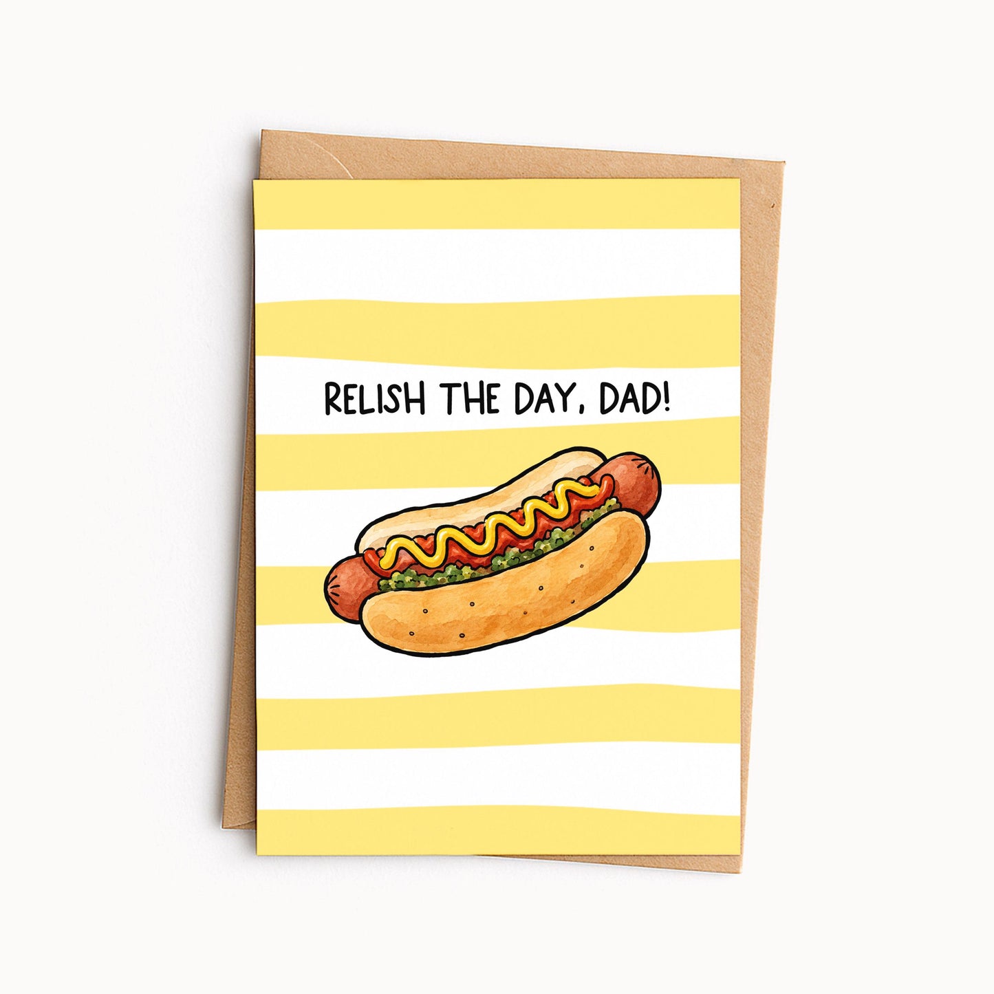Father’s Day Hot Dog Card • Cute Dad Joke Greeting Card • Funny Hot Dog Card for Dad or Stepdad • BBQ Father’s Day Card