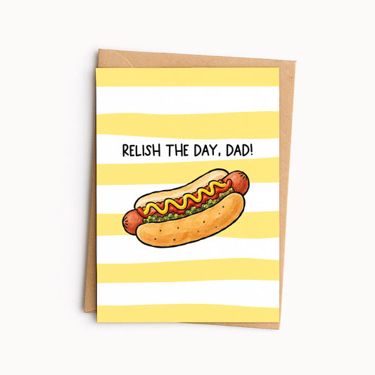 Father’s Day Hot Dog Card • Cute Dad Joke Greeting Card • Funny Hot Dog Card for Dad or Stepdad • BBQ Father’s Day Card