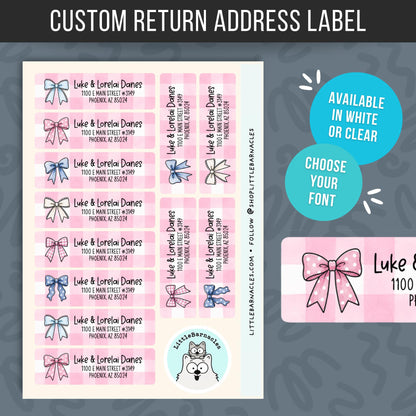 Coquette Bow Address Labels • Weatherproof Vinyl Stickers • Personalized Return Address • Cute Bow Mailing Labels • Custom Name Labels (Copy)