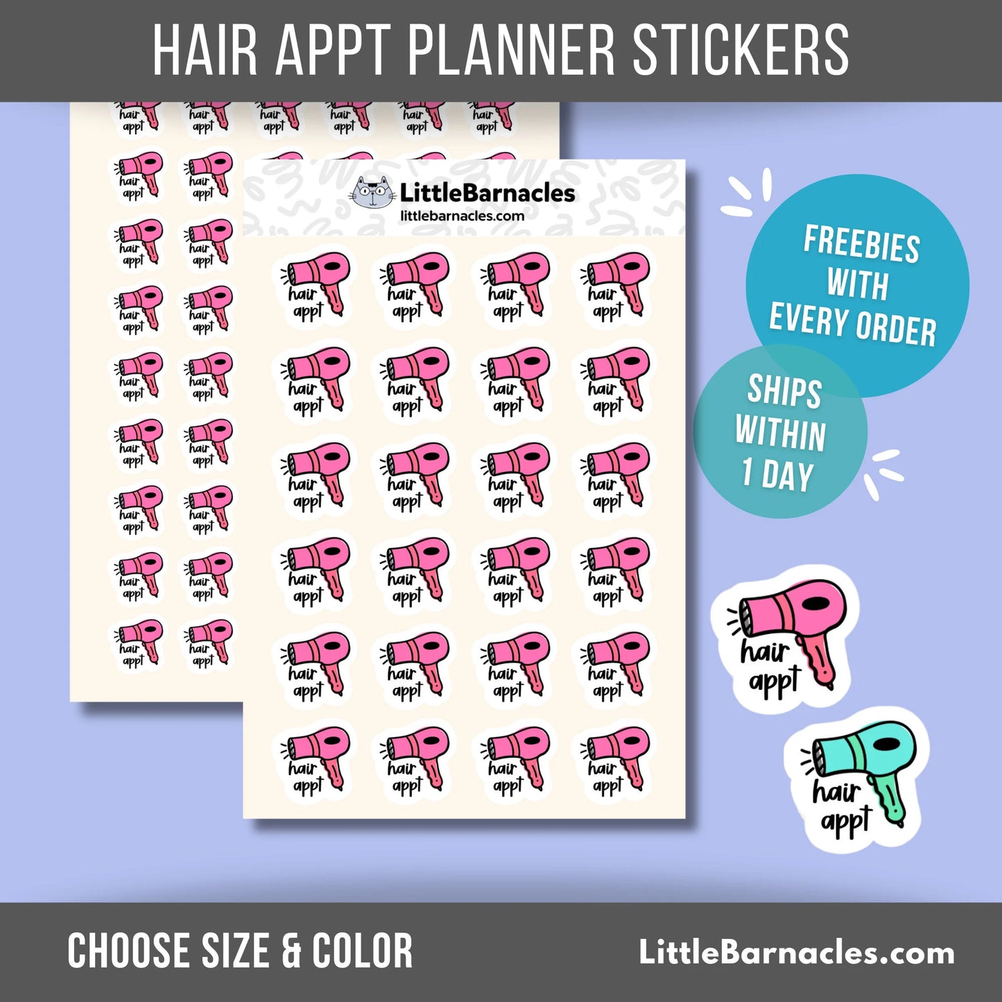 Hair Appointment Planner Sticker Hair Appt tReminder Sticker Mini Sticker Haircut Hair Day Icon Sticker for Calendar